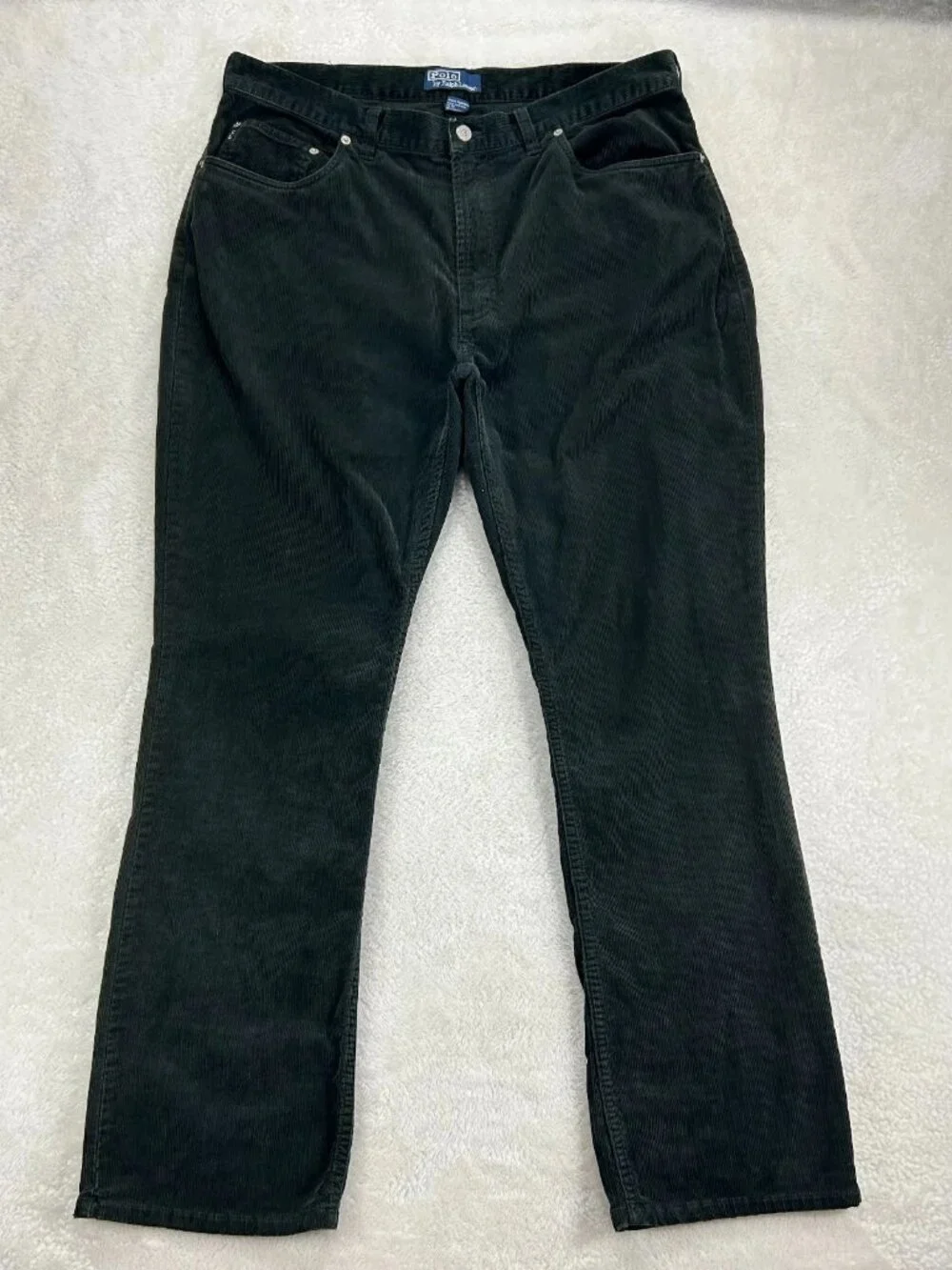 Vintage Polo By Ralph Lauren Corduroy Pants Mens 38x32 Green Straight Leg Preppy
